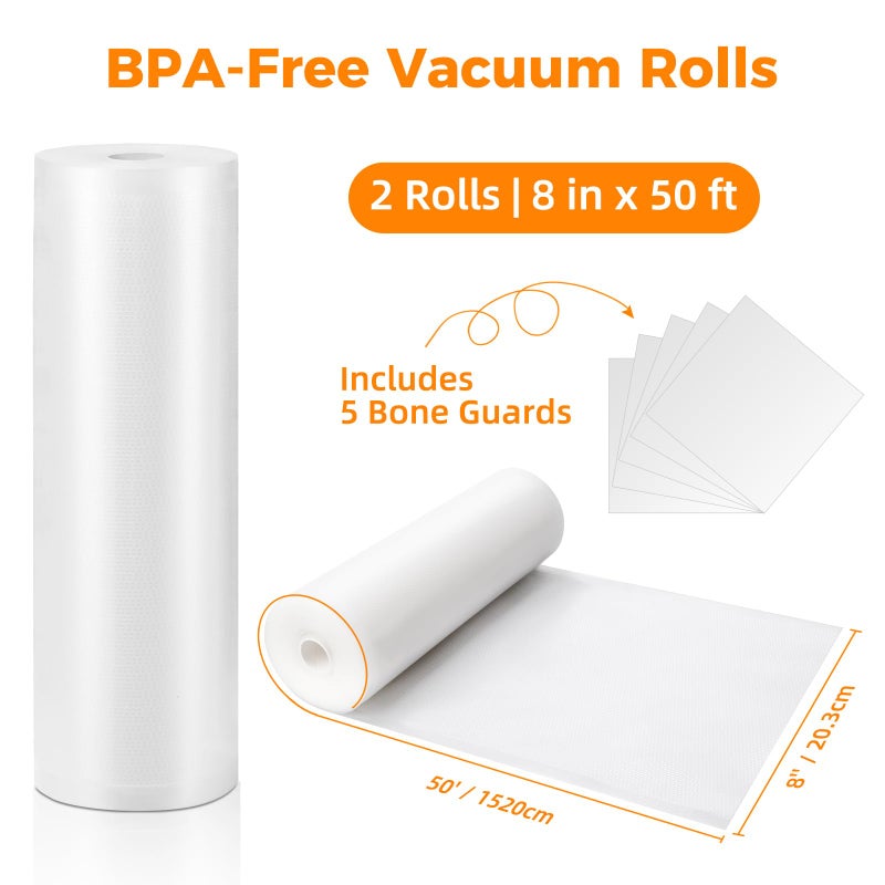 Wevac Vacuum Sealer Bags 11x50 Rolls 2 pack for Food Saver, Seal a Meal, Weston. Commercial Grade, BPA Free, Heavy Duty, Great for vac storage, Meal Prep or Sous Vide - Image 2